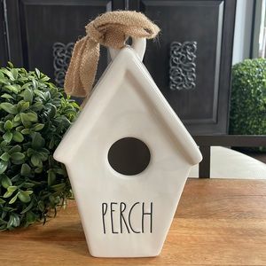 Rae Dunn Slant Roof PERCH Birdhouse